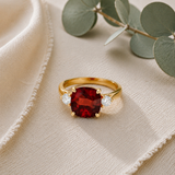 Cushion Cut Three Stone Ring in 10K Gold