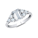 Classic Emerald Cut Ring in 10K Gold