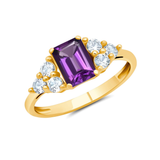 Classic Emerald Cut Ring in 10K Gold