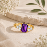 Classic Emerald Cut Ring in 10K Gold