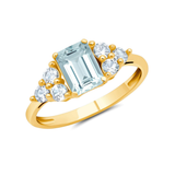 Classic Emerald Cut Ring in 10K Gold
