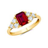 Classic Emerald Cut Ring in 10K Gold