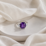 Cushion Cut Three Stone Ring in 10K Gold