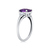 Cushion Cut Three Stone Ring in 10K Gold