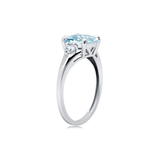 Cushion Cut Three Stone Ring in 10K Gold