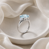 Cushion Cut Three Stone Ring in 10K Gold
