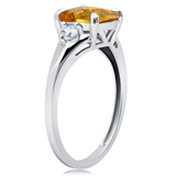 Cushion Cut Three Stone Ring in 10K Gold