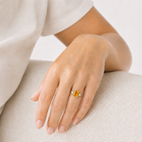 Cushion Cut Three Stone Ring in 10K Gold