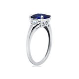 Cushion Cut Three Stone Ring in 10K Gold