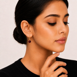 8mm  Gold Cushion Cut Dangler Earrings in 14k