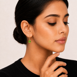 8mm  Gold Cushion Cut Dangler Earrings in 14k
