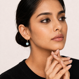 8mm  Gold Cushion Cut Dangler Earrings in 14k