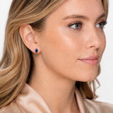 14K Gold Oval Gemstone Stud Earrings