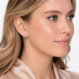 14K Gold Oval Gemstone Stud Earrings