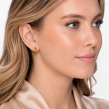 14K Gold Oval Gemstone Stud Earrings