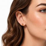 14K Gold Oval Gemstone Stud Earrings
