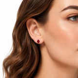 14K Gold Oval Gemstone Stud Earrings