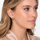 14K Gold Oval Gemstone Stud Earrings