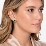 14K Gold Oval Gemstone Stud Earrings
