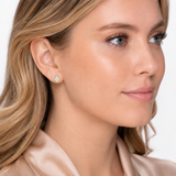 14K Gold Oval Gemstone Stud Earrings