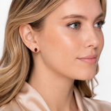 14K Gold Oval Gemstone Stud Earrings
