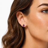 14K Gold Oval Gemstone Stud Earrings
