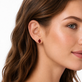 14K Gold Oval Gemstone Stud Earrings