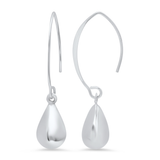 925 Sterling Silver Teardrop Hook Dangle Earrings