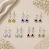 925 Single Gemstone Dangle Earrings