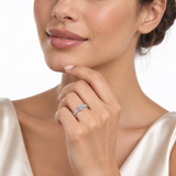 1 Carat Three Stone Princess Cut Cubic Zirconia Marquise Band in 10K Gold