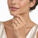 1 Carat Three Stone Princess Cut Cubic Zirconia Marquise Band in 10K Gold
