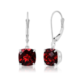 8mm  Gold Cushion Cut Dangler Earrings in 14k