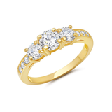 1 Carat Three Stone Cubic Zirconia Ring in 10K Gold