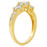 1 Carat Three Stone Cubic Zirconia Ring in 10K Gold