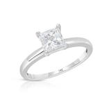 1 Carat Princess Cut Cubic Zirconia Solitaire Ring in 14K Gold