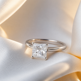 1 Carat Princess Cut Cubic Zirconia Solitaire Ring in 14K Gold