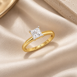 1 Carat Princess Cut Cubic Zirconia Solitaire Ring in 14K Gold