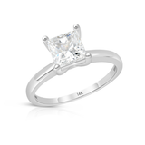 1.5 Carat Princess Cut Cubic Zirconia Solitaire Ring in 14K Gold