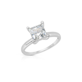 2 Carat Princess Cut Cubic Zirconia Solitaire Ring in 14K Gold