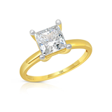 2 Carat Princess Cut Cubic Zirconia Solitaire Ring in 14K Gold