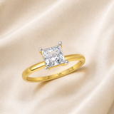 2 Carat Princess Cut Cubic Zirconia Solitaire Ring in 14K Gold