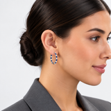 925 Sterling Silver Inside-Out Gemstone Hoop Earrings