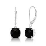 8mm  Gold Cushion Cut Dangler Earrings in 14k