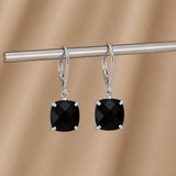 8mm  Gold Cushion Cut Dangler Earrings in 14k