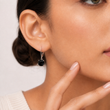 8mm  Gold Cushion Cut Dangler Earrings in 14k