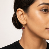 8mm  Gold Cushion Cut Dangler Earrings in 14k