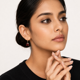 8mm  Gold Cushion Cut Dangler Earrings in 14k