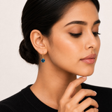 8mm  Gold Cushion Cut Dangler Earrings in 14k