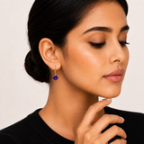 8mm  Gold Cushion Cut Dangler Earrings in 14k
