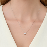 Created with Swarovski® Zirconia 10K Gold Solitaire Pendant